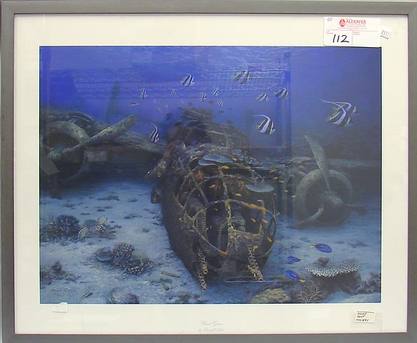 Appraisal: Randall Scott print depicting the underwater remains of a WW