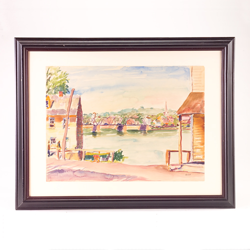 Appraisal: Max Kuehne American - Lambertville - New Hope Bridge watercolor