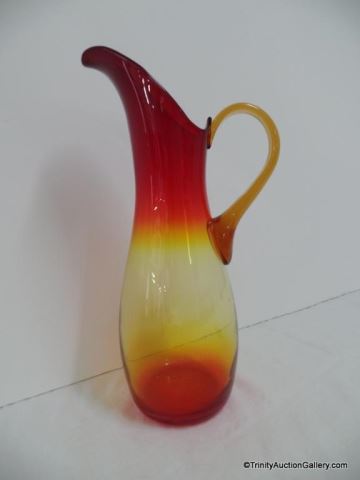 Appraisal: Amberina Art Glass Tall Pitcher - Retro Collectible art glass