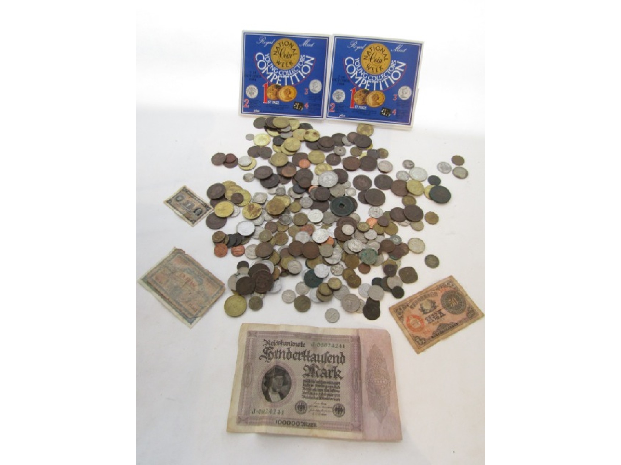 Appraisal: A mixed collection of foreign coinage together with a quantity