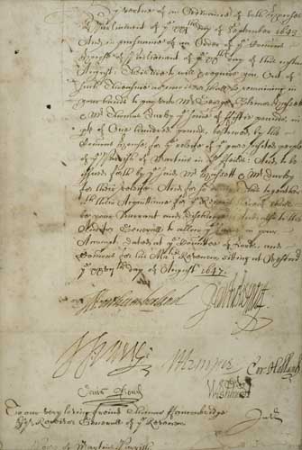 Appraisal: VANE HENRY SIR Document Signed H Vane ordering payment from