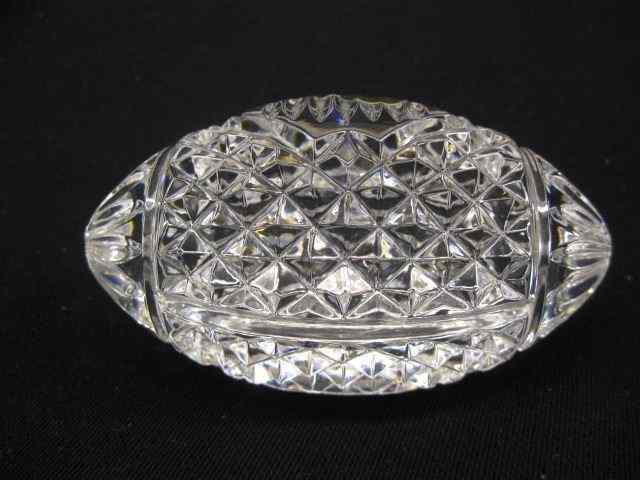 Appraisal: Waterford Cut Crystal Football Paperweight signed '' x - ''