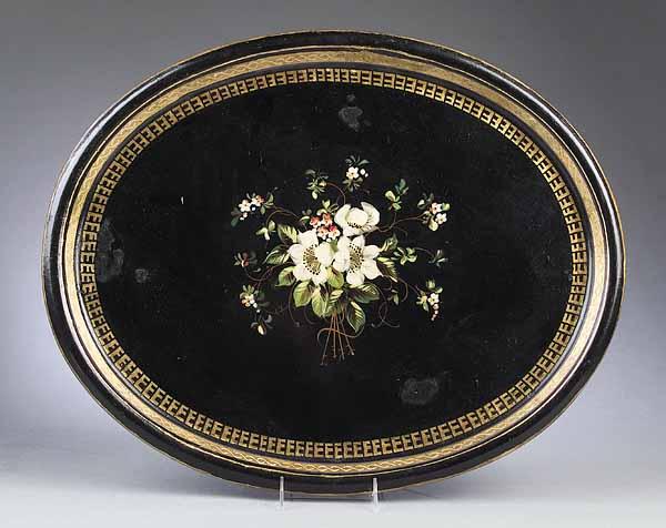 Appraisal: An English T leware Oval Tray late th c having