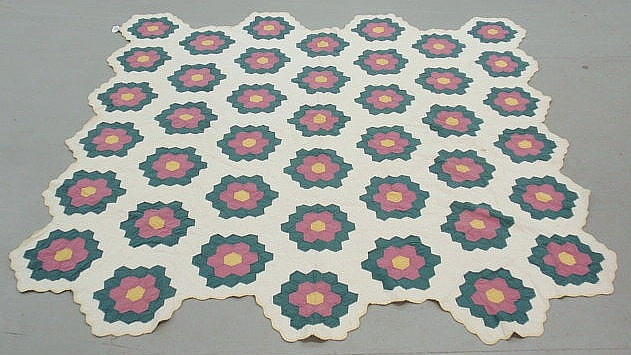 Appraisal: Quilt flower garden pattern x