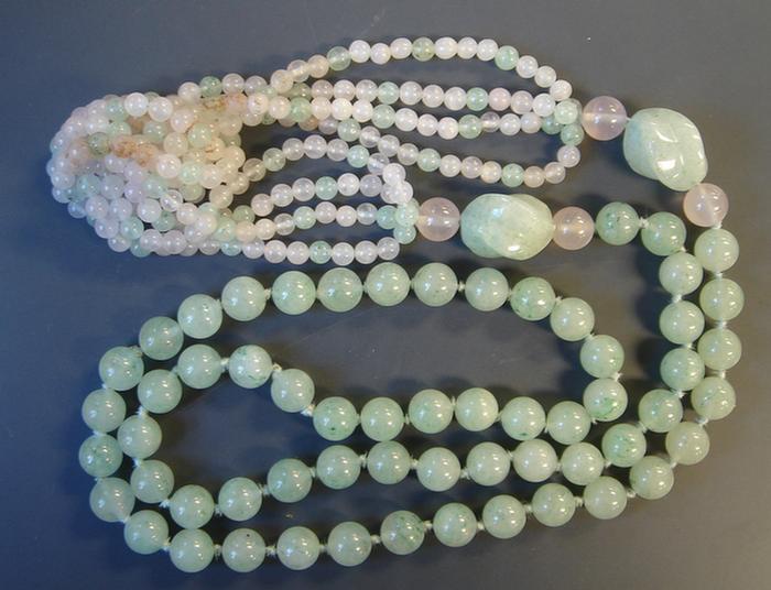 Appraisal: Quartz Beaded Necklace Continuous with mm and mm pink and