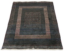 Appraisal: Iranian Gabbeh Rug Another wonderful gabbeh rug with overall blue