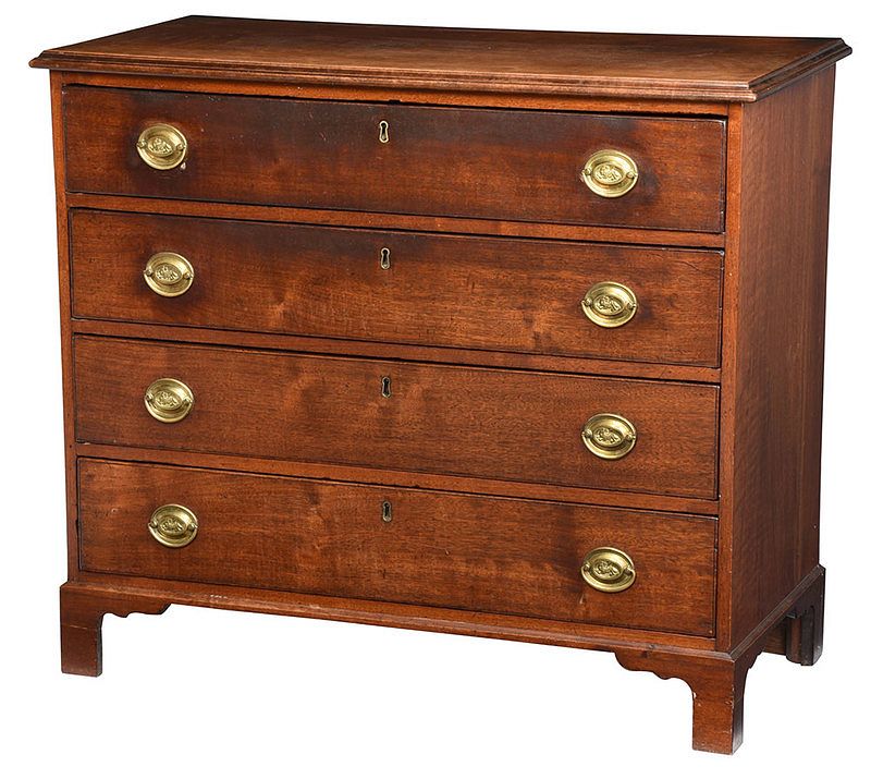 Appraisal: Southern Chippendale Walnut Chest attributed to eastern Virginia - walnut