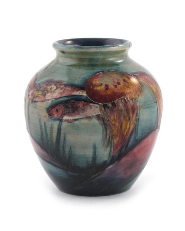 Appraisal: Flambe Fish and Jelly Fish a Moorcroft Pottery vase