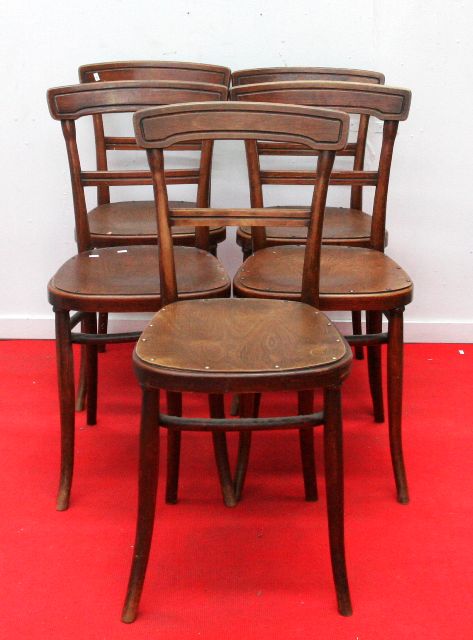 Appraisal: A set of five bentwood chairs