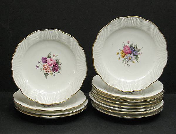 Appraisal: Twelve Worcester bone china dessert plates Horace H Price -