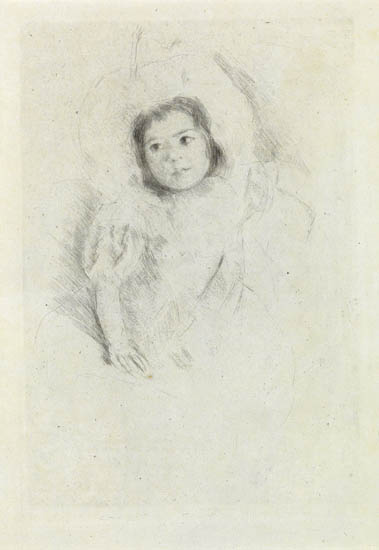 Appraisal: MARY CASSATT Margot Wearing a Bonnet Drypoint circa x mm