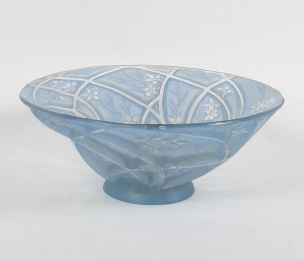 Appraisal: Phoenix Consolidated art glass bowl pale blue ground with flowers