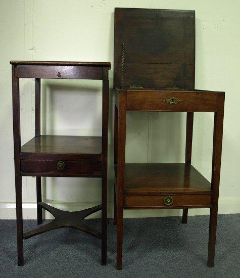 Appraisal: A th Century mahogany washstand the square top concealing a