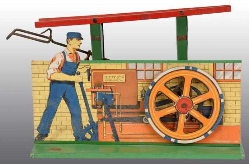 Appraisal: Orotech Tin Wind Up Steam Engine Description The mechanism is