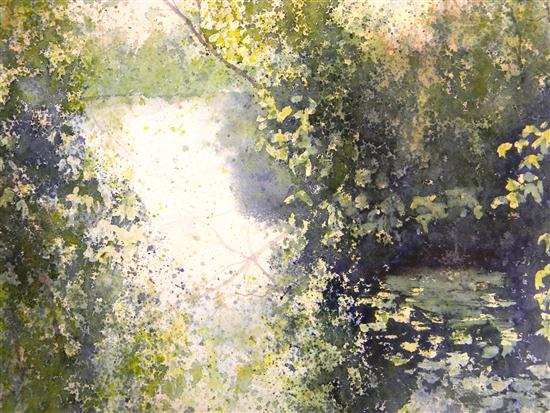 Appraisal: Suzanne Howes - Stevens watercolor on paper ''Arboretum '' green