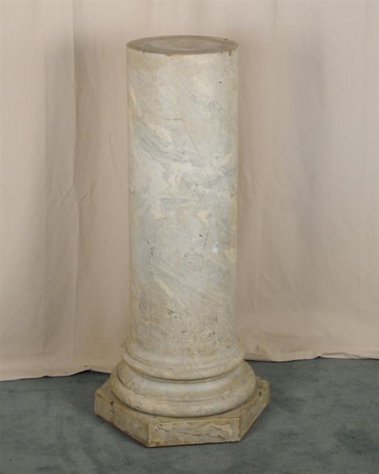 Appraisal: A Plaster Continental Style Faux Marble Pedestal faux marble veneer