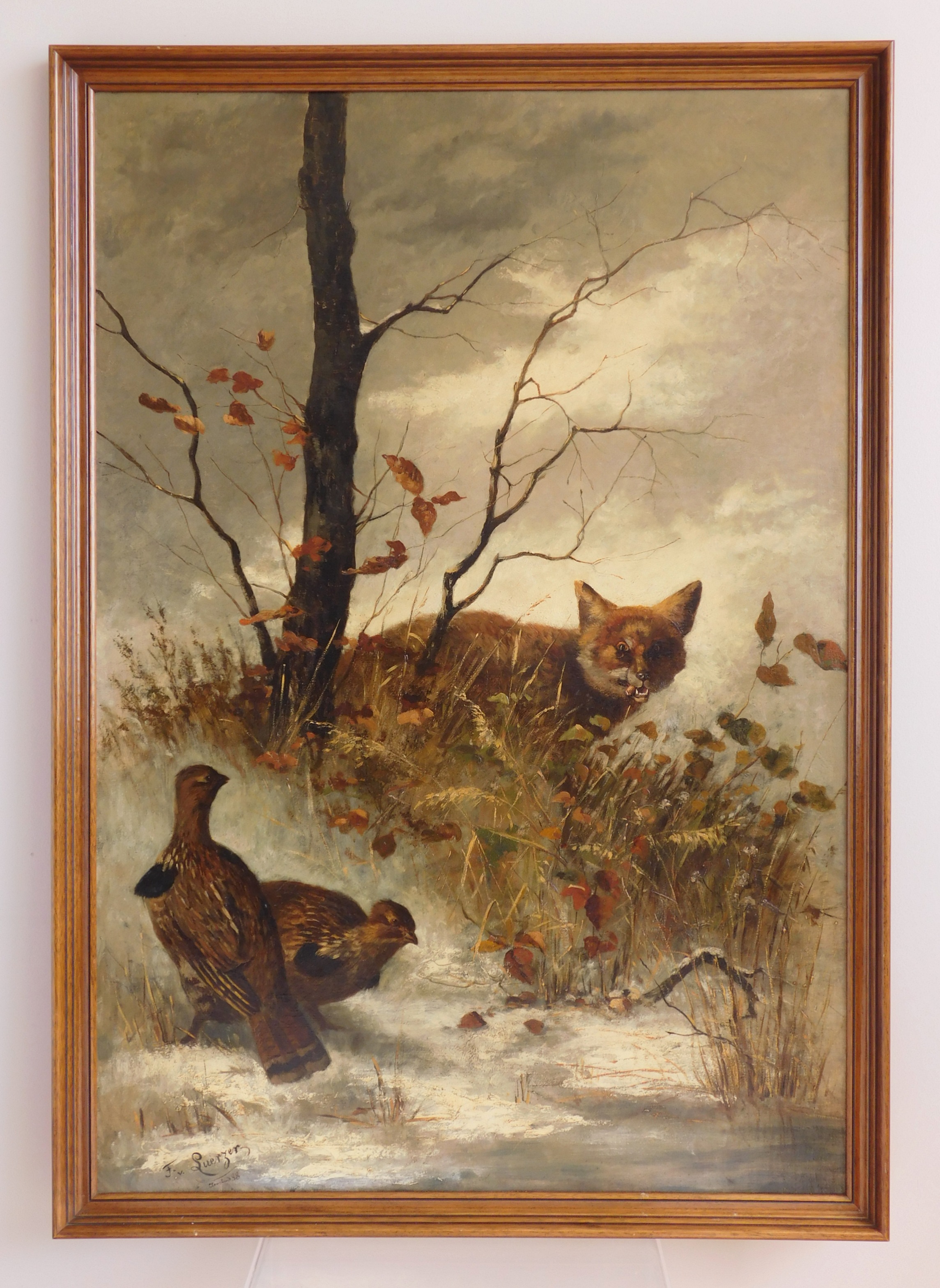 Appraisal: Frederick Von Luerzer German - Fox and Quail- oil on