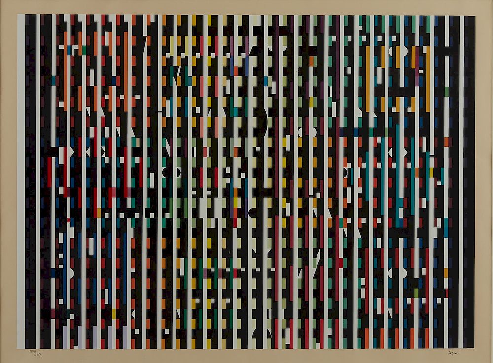 Appraisal: Yaacov Agam Moon to Midnight Silkscreen Yaacov Agam b Silkscreen