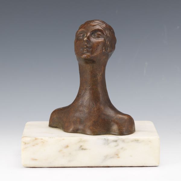 Appraisal: ART DECO STYLE BRONZE BUST x x Bronze bust sculpture