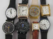 Appraisal: A mixed lot comprising eight wrist watches including Swatch Braun