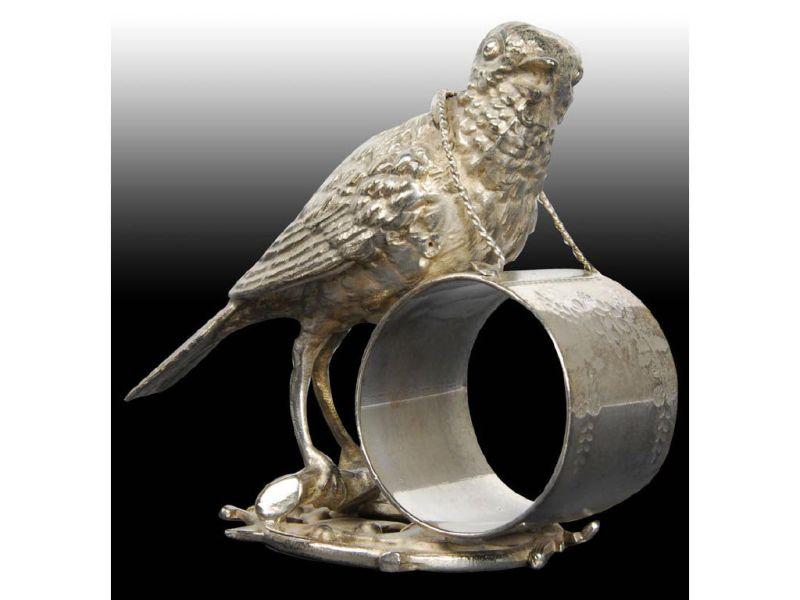 Appraisal: Large Bird Figural Napkin Ring Description Beautiful cut-out base Marked