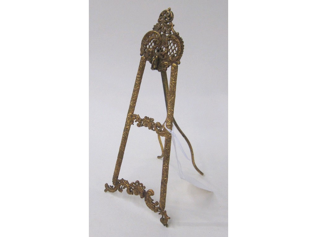 Appraisal: Gilt metal easel watch stand