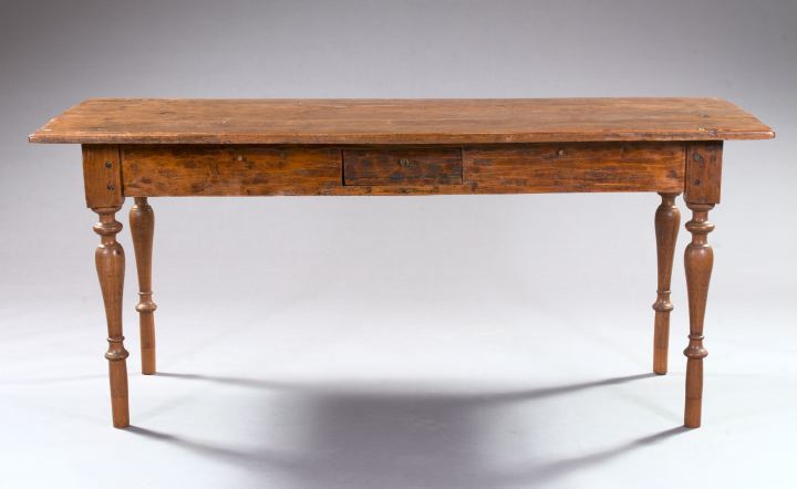 Appraisal: Provincial Oak and Fruitwood Farmhouse Table mid- th century the