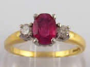 Appraisal: An carat gold ruby and diamond ring the ruby measuring