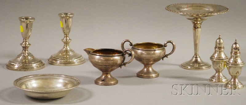 Appraisal: Group of Small Sterling Silver Tableware a weighted tazza a