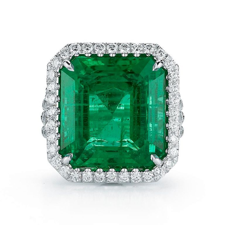 Appraisal: K ct Emerald and Diamond Ring GIA Cert EVERGREEN EMERALD