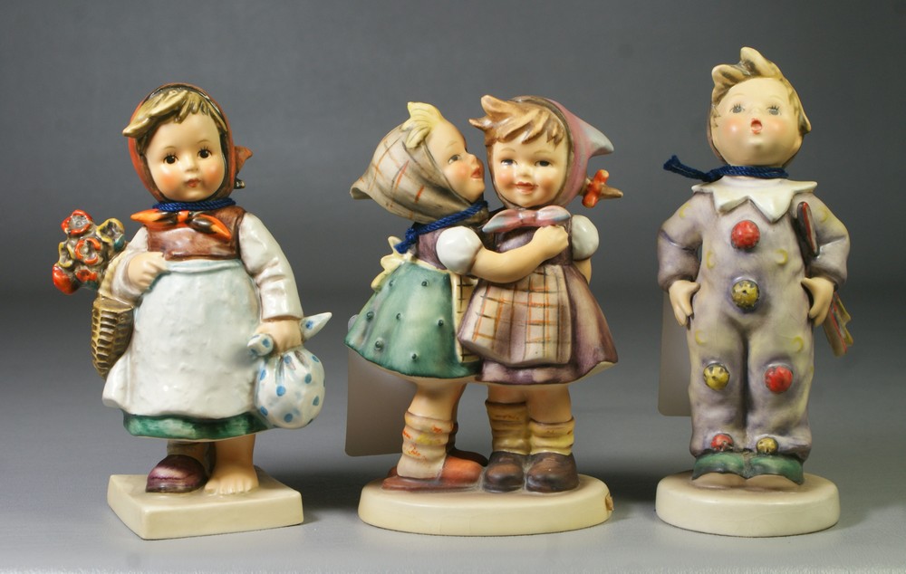 Appraisal: Goebel Hummel figurines Telling Her Secret Hum slight crazing Weary