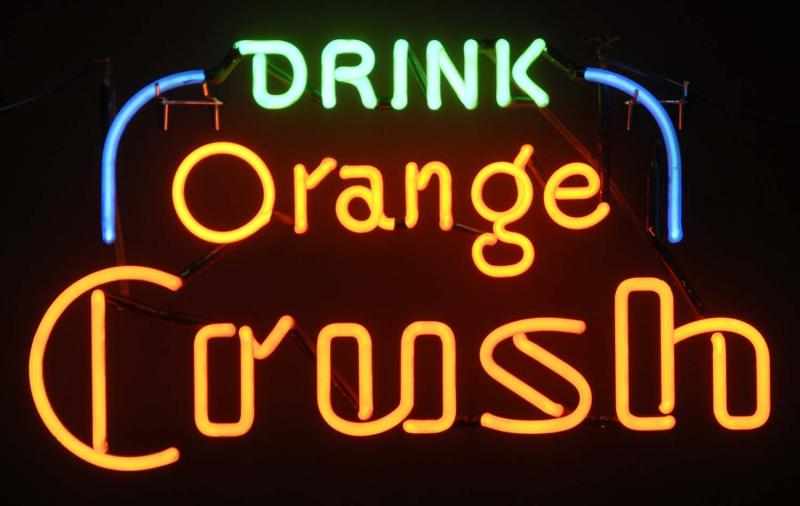 Appraisal: Orange Crush Neon Sign Description California to present Blue green