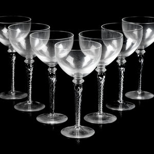 Appraisal: A Set of Twelve Twist-Stem Wine Glasses Height inches Property