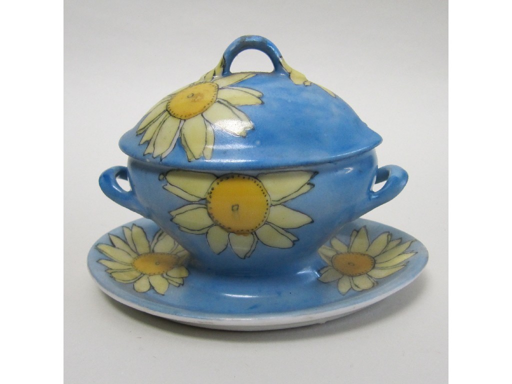 Appraisal: ELIZABETH MARY WATT A miniature porcelain soup tureen and cover