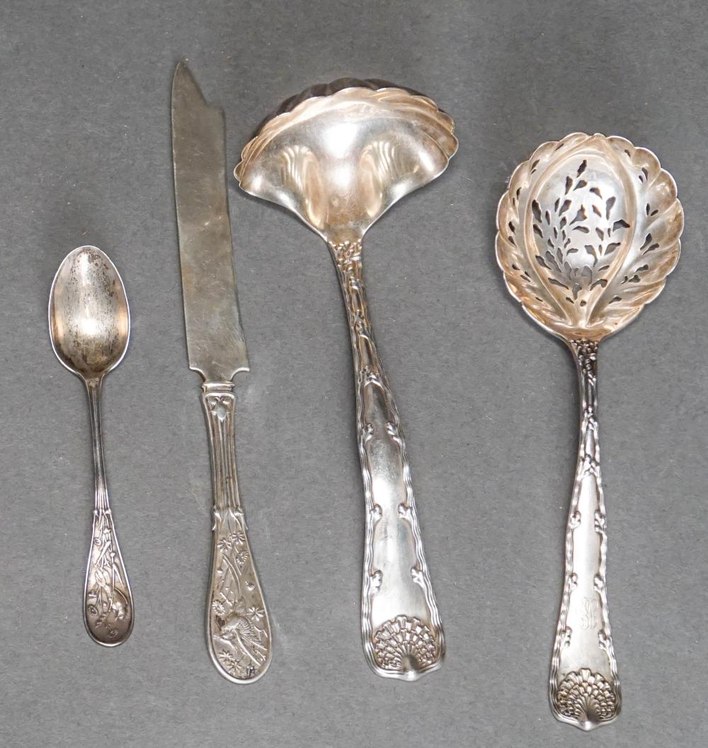 Appraisal: FOUR TIFFANY CO STERLING SILVER FLAT TABLE ARTICLES 'JAPANESE' AND