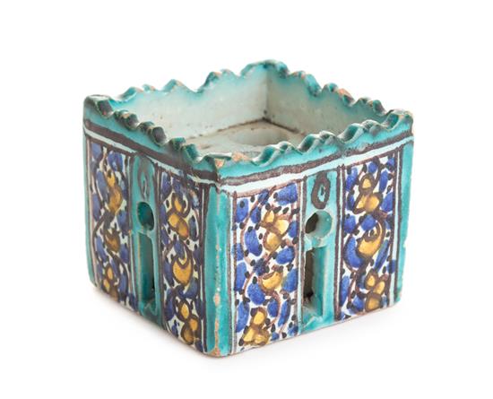 Appraisal: Sale Lot A Moroccan Pottery Inkwell th century of architectural