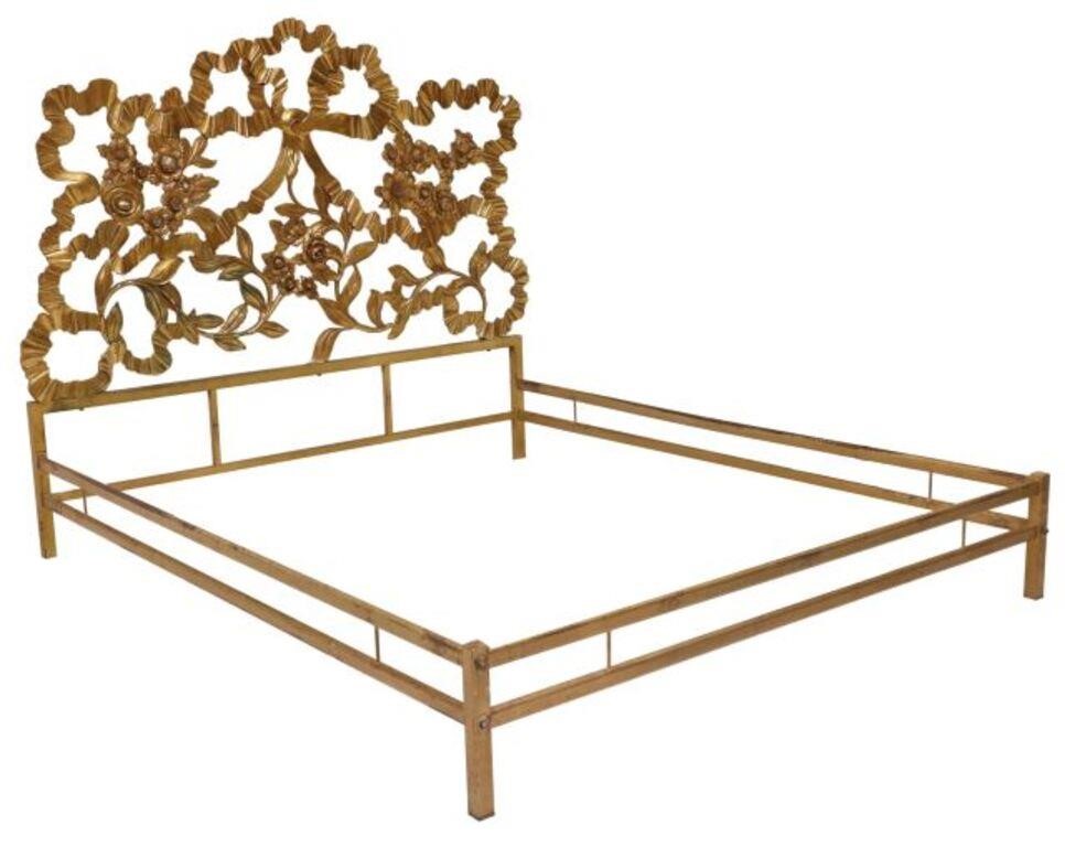 Appraisal: Italian brass and gilt steel bed mid th c brass