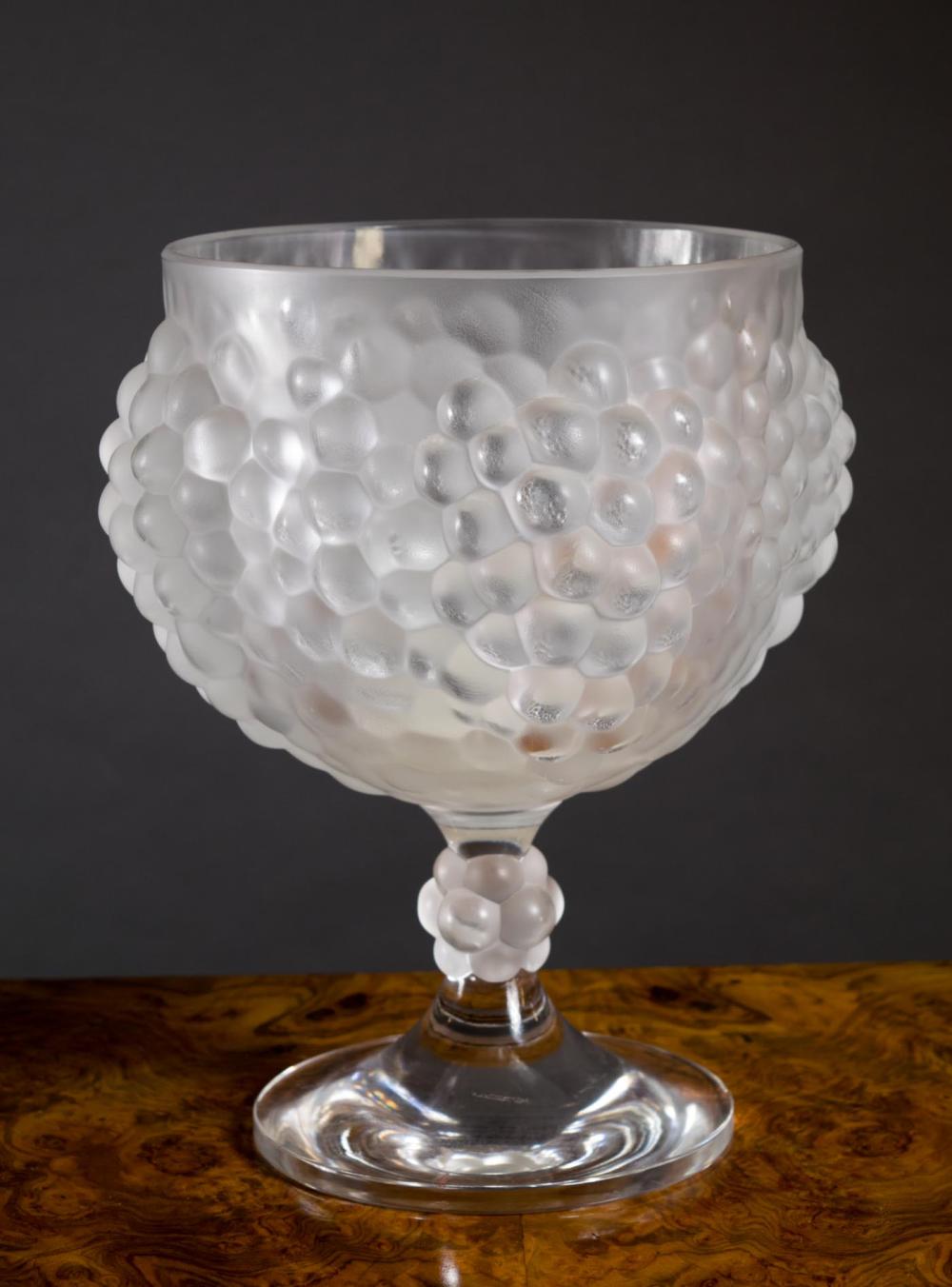 Appraisal: LALIQUE ANTILLES GLASS FOOTED BOWL the bowl and stem with