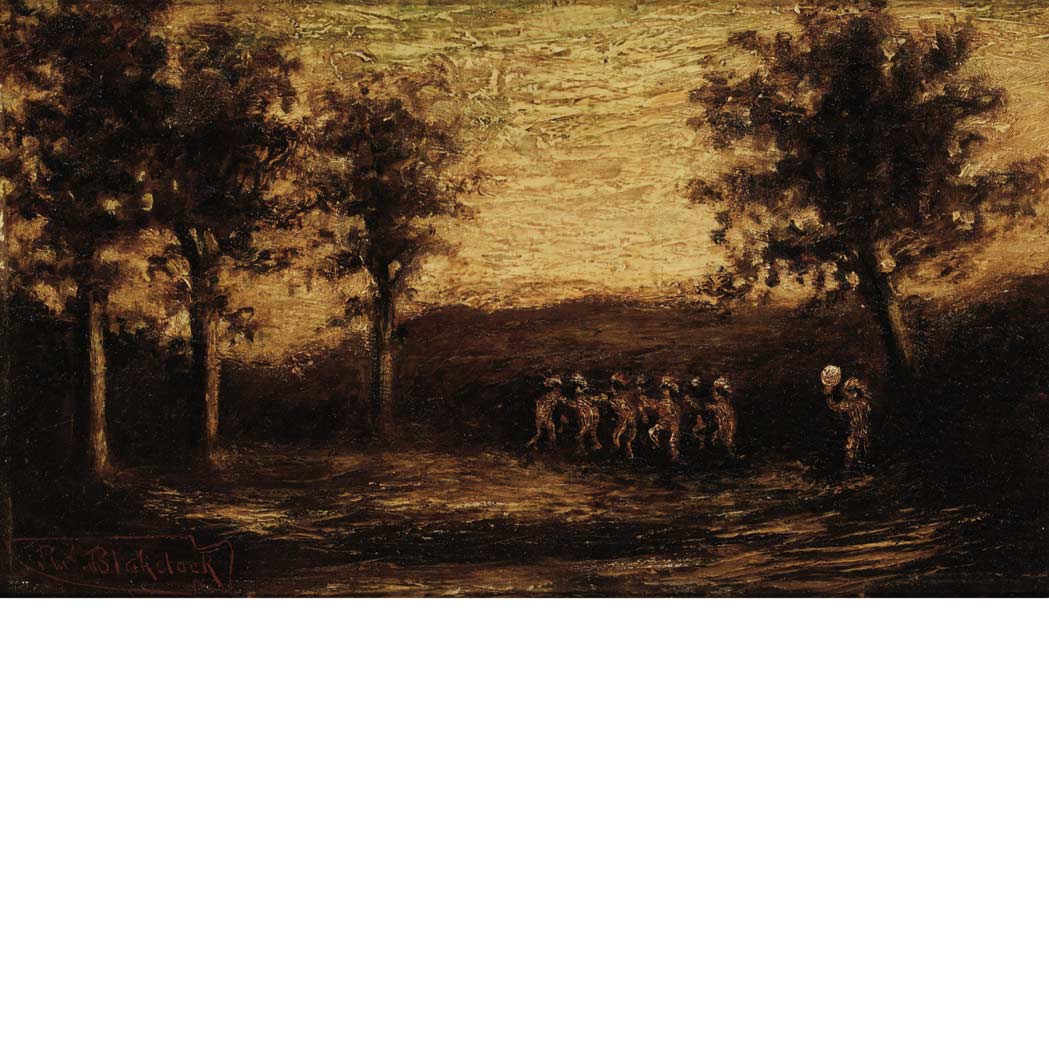 Appraisal: Attributed to Ralph Albert Blakelock Indian War Dance Bears signature