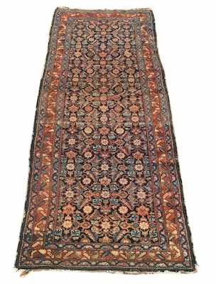 Appraisal: An Estate Bijar Runner Wool on cotton weft overall lattice