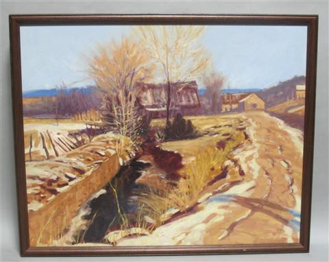 Appraisal: DOYLE SHAW AMERICAN - SOUTHWEST RIVERBED Oil on canvas x