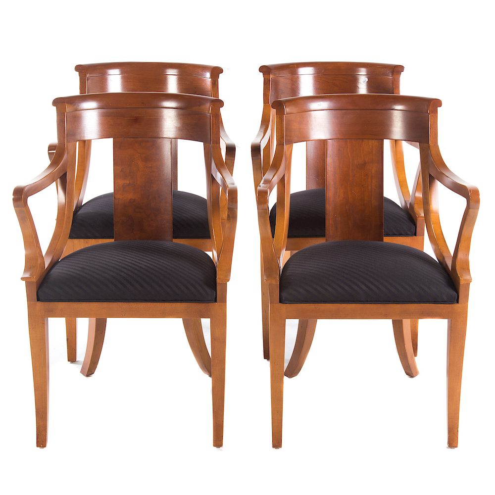 Appraisal: Four Baker French Empire Style Dining Chairs th century each