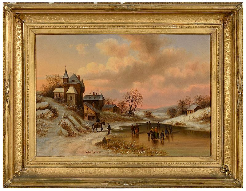 Appraisal: John F Louis Philadelphia th century Evening Skate signed lower