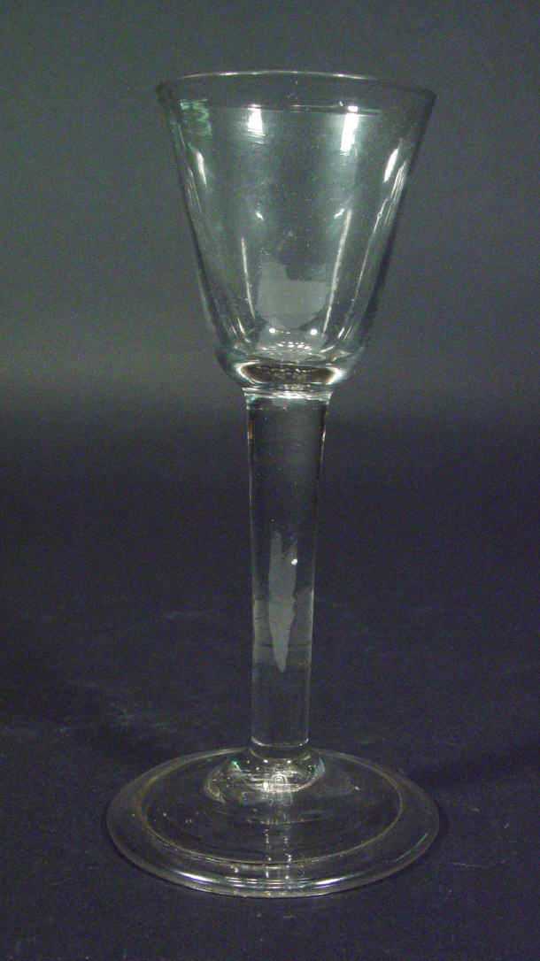 Appraisal: th Century wine glass the bowl on a plain stem