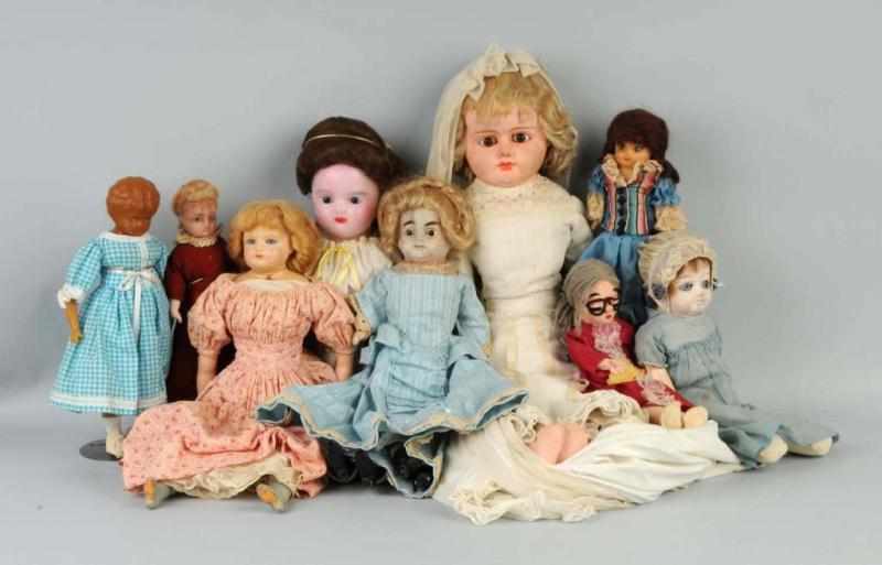 Appraisal: Lot of Dolls Description Large patent washable bride paperweight eyes