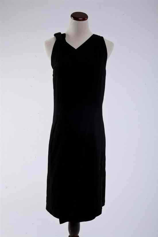 Appraisal: GIVENCHY BLACK WRAP-OVER DRESS Size new without tags