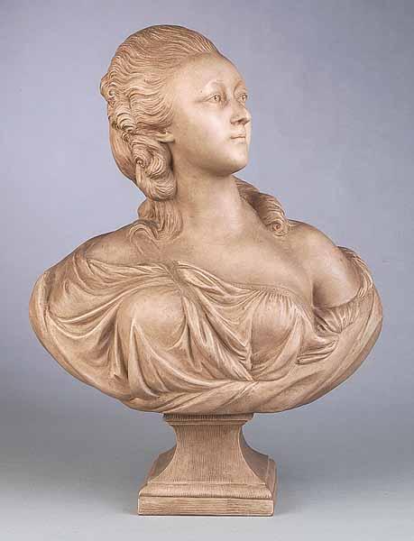 Appraisal: A Cast Terracotta Bust of Mme du Barry initialed V