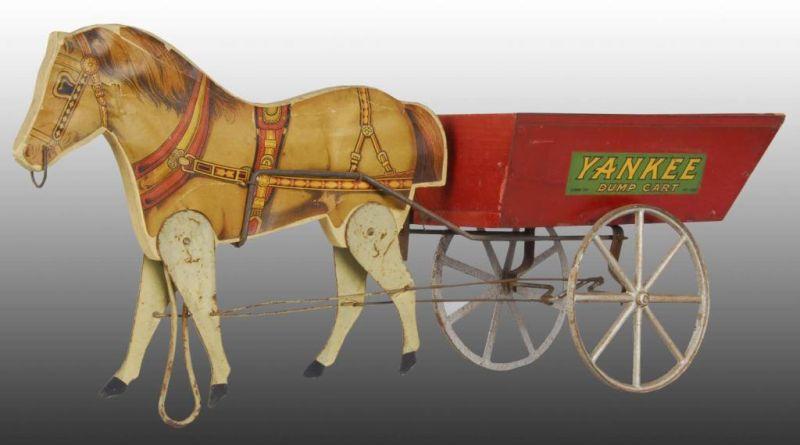 Appraisal: Gibbs Yankee Dump Cart Horse-Drawn Toy Description Marked Yankee Dump