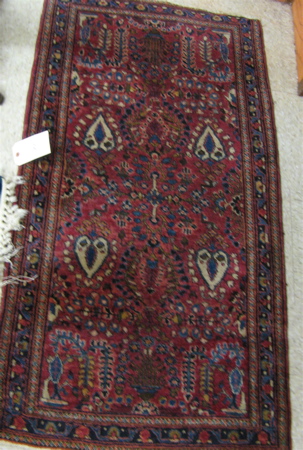 Appraisal: TWO SEMI-ANTIQUE PERSIAN AREA RUGS ' X ' red field