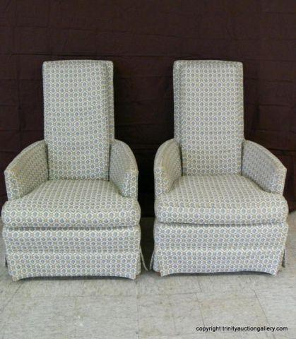 Appraisal: High Back Upholstered Parlor Chair - Nice embroidered formal design